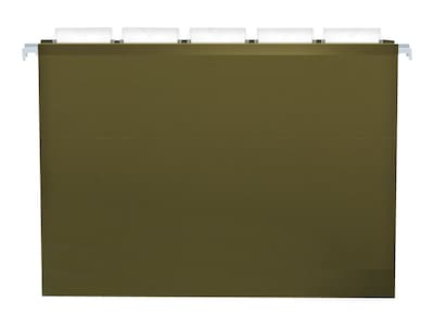 Pendaflex Reinforced Hanging File Folders, 1 Expansion, Letter size, Standard Green 25/Box
