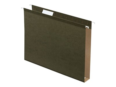 Pendaflex Reinforced Hanging File Folders, 1" Expansion, Letter size, Standard Green 25/Box