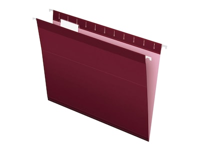 Pendaflex Reinforced Hanging File Folders, 1/5 Tab, Letter Size, Burgundy, 25/Box (PFX 4152 1/5 BUR)