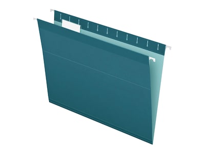 Pendaflex Reinforced Hanging File Folders, 1/5 Tab, Letter Size, Teal, 25/Box (PFX 4152 1/5 TEA)