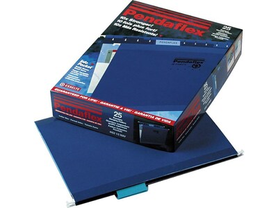 Pendaflex Reinforced Hanging File Folders, 1/5 Tab, Letter Size, Navy, 25/Box (PFX 4152 1/5 NAV)