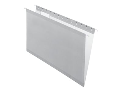 Pendaflex Reinforced Hanging File Folders, 1/5 Tab, Legal Size, Gray, 25/Box (PFX 4153 1/5 GRA)