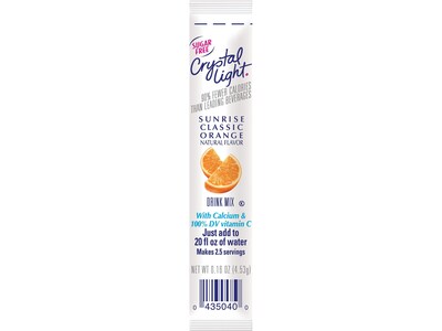 Crystal Light On-The-Go Sugar Free Sunrise Classic Orange Powdered Drink Mix, 0.16 Oz., 30 Packets/B