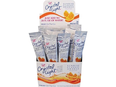 Crystal Light On-The-Go Sugar Free Sunrise Classic Orange Powdered Drink Mix, 0.16 Oz., 30 Packets/B