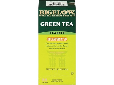 Bigelow Decaffeinated Classic Green Tea Bags, 28/Box (RCB10347)