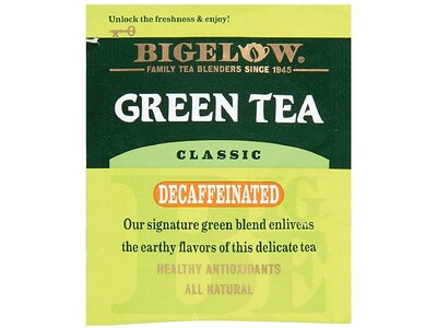 Bigelow Decaffeinated Classic Green Tea Bags, 28/Box (RCB10347)