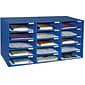 Pacon Classroom Keepers 16.38"H x 31.5"W Corrugated Mailbox, Blue, Each (001308)