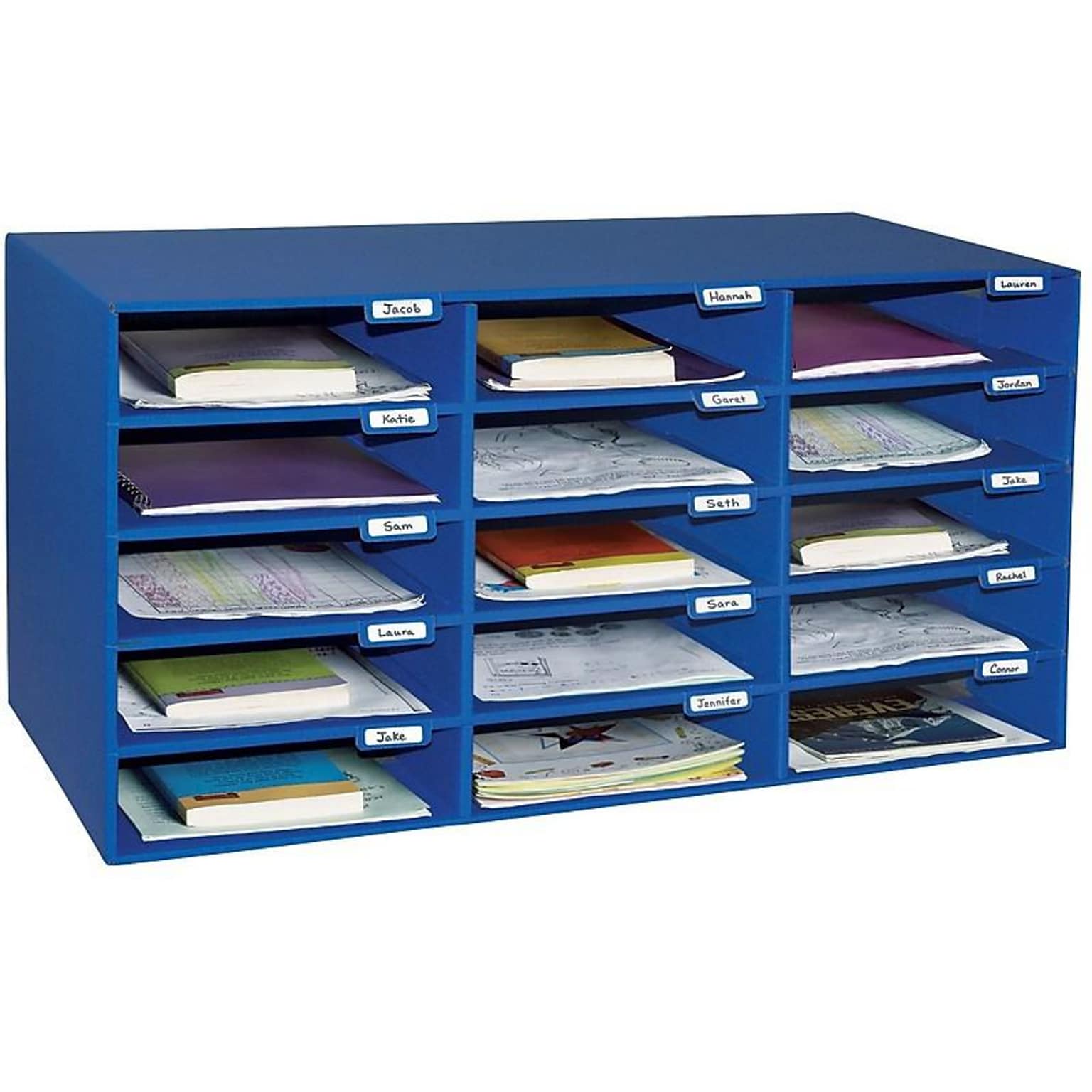 Pacon Classroom Keepers 16.38H x 31.5W Corrugated Mailbox, Blue, Each (001308)