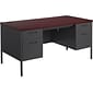 HON Metro Classic 60" Double Pedestal Desk, Mahogany/Charcoal (HONP3262NS)