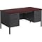 HON Metro Classic 60 Double Pedestal Desk, Mahogany/Charcoal (HONP3262NS)