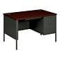 HON Metro Classic 48" Single Pedestal Desk, Mahogany/Charcoal (HONP3251RNS)