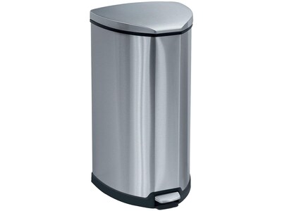 Safco Indoor Step Trash Can, Stainless Steel, 10 Gal. (9687SS)