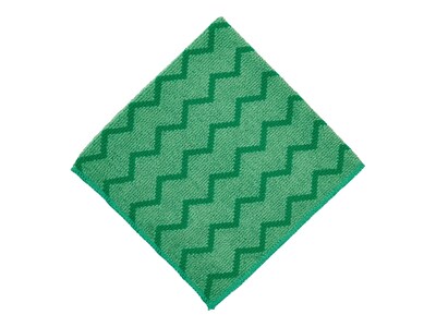 Rubbermaid HYGEN Microfiber Dry Cloths, Green, 12/Carton (FGQ62000GR00)