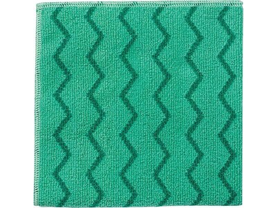 Rubbermaid HYGEN Microfiber Cleaning Cloths, 16" x 16", Green, 12 Cloths/Pack (FGQ62000GR00)