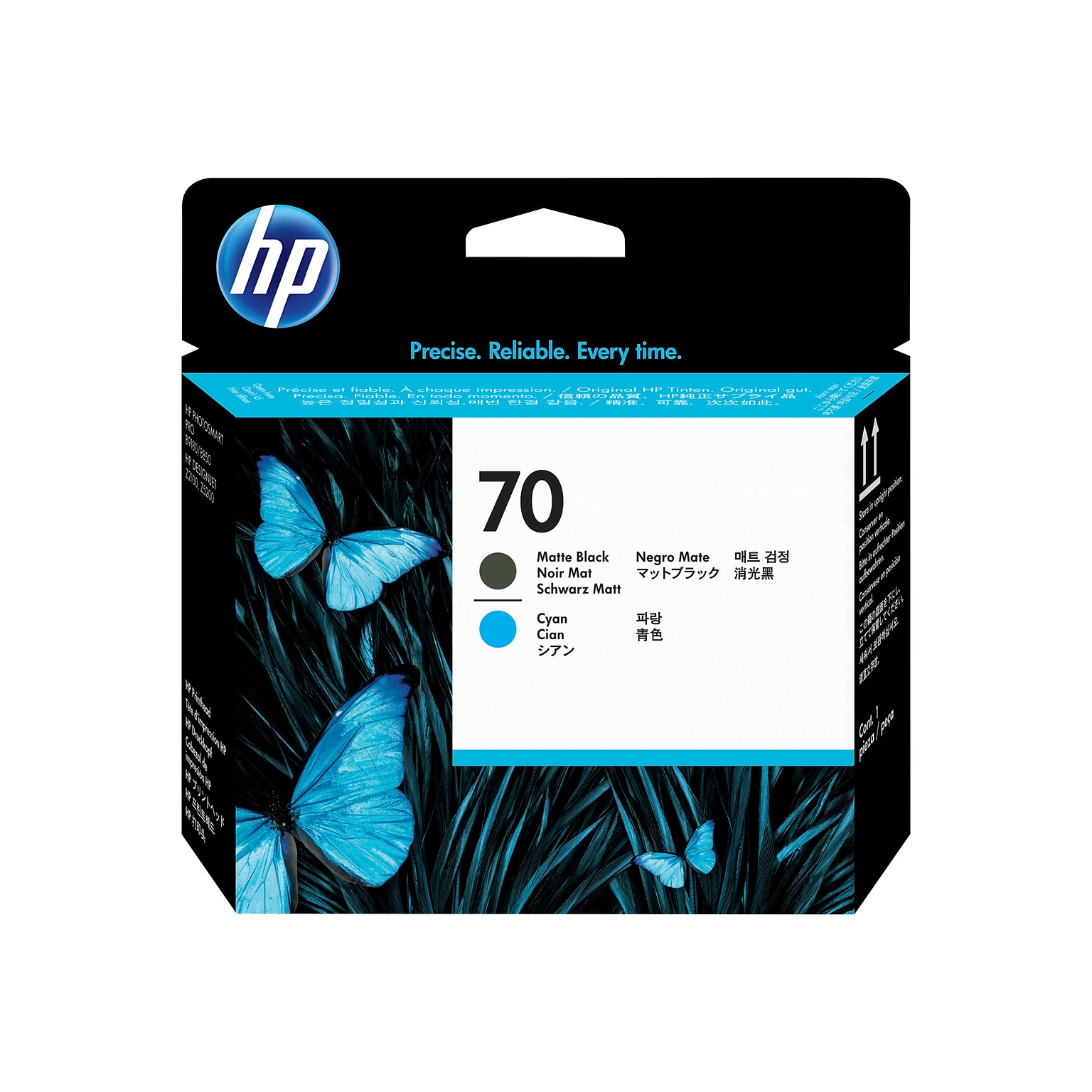 HP 70 DesignJet Printhead, Matte Black, Cyan (C9404A)