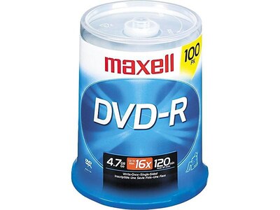 Maxell 638014 16x DVD-R, 100/Pack