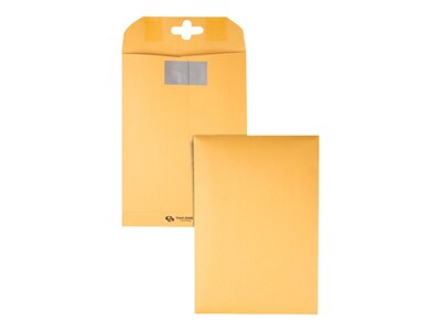 Quality Park ClearClasp Redi-Tac Kraft Catalog Envelopes, 6" x 9", Brown Kraft, 100/Box (QUA43468)