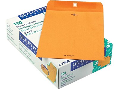 Quality Park Clasp & Moistenable Glue Catalog Envelopes, 9 x 12