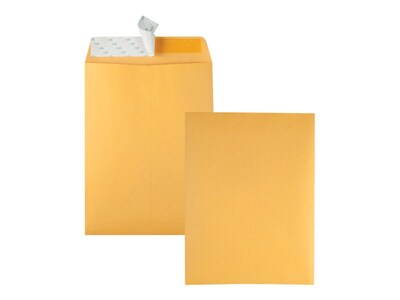 Quality Park Redi-Strip Kraft Catalog Envelopes, 9" x 12", Brown Kraft, 100/Box (QUA44562)