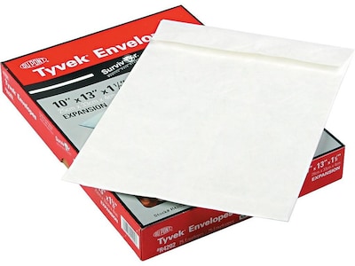 Quality Park Survivor Tyvek Self Seal Catalog Envelopes, 10"L x 13"H, White, 25/Box (QUAR4202)