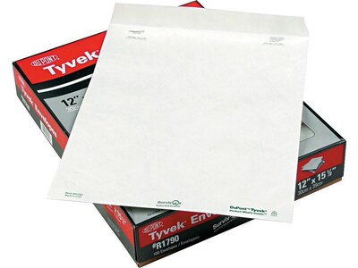 Quality Park Tyvek Survivor Self Seal Catalog Envelopes, 12"L x 15.5"H, White, 100/Box (QUAR1790)