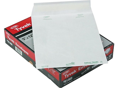 Quality Park Tyvek Survivor Self Seal Catalog Envelopes, 9"L x 12"H, White, 100/Box (QUAR1460)