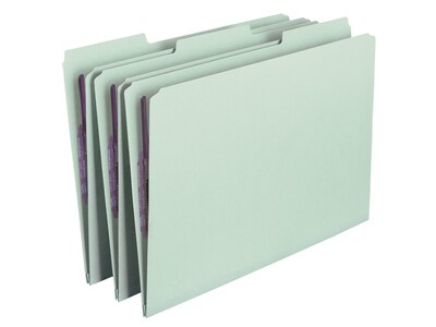 Smead Pressboard Classification Folders with SafeSHIELD Fasteners, 1/3-Cut Tab, Legal Size, Gray/Gre