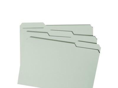 Smead Pressboard Classification Folders with SafeSHIELD Fasteners, 1/3-Cut Tab, Legal Size, Gray/Green, 25/Box (19931)