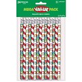 Amscan Christmas Wood Pencils, Assorted Designs/Colors, 24 Pencils/Set, 3 Sets/Pack (390101)