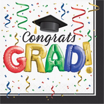 Creative Converting #1 Grad Napkins, 108/Pack (DTC335376NAP)