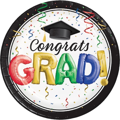 Creative Converting #1 Grad Paper Plates, 54/Pack (DTC335382DPLT)