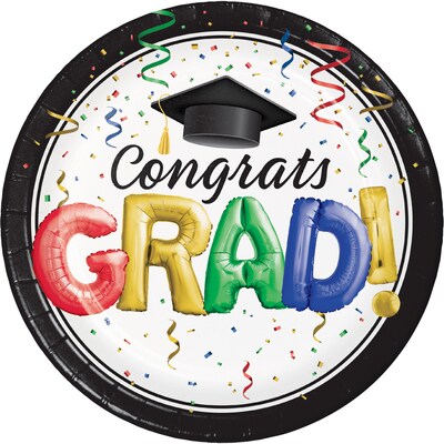 Creative Converting #1 Grad Paper Plates, 24/Pack (DTC335383DPLT)