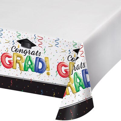 Creative Converting #1 Grad Plastic Tablecovers, 3/Pack (DTC335384TC)