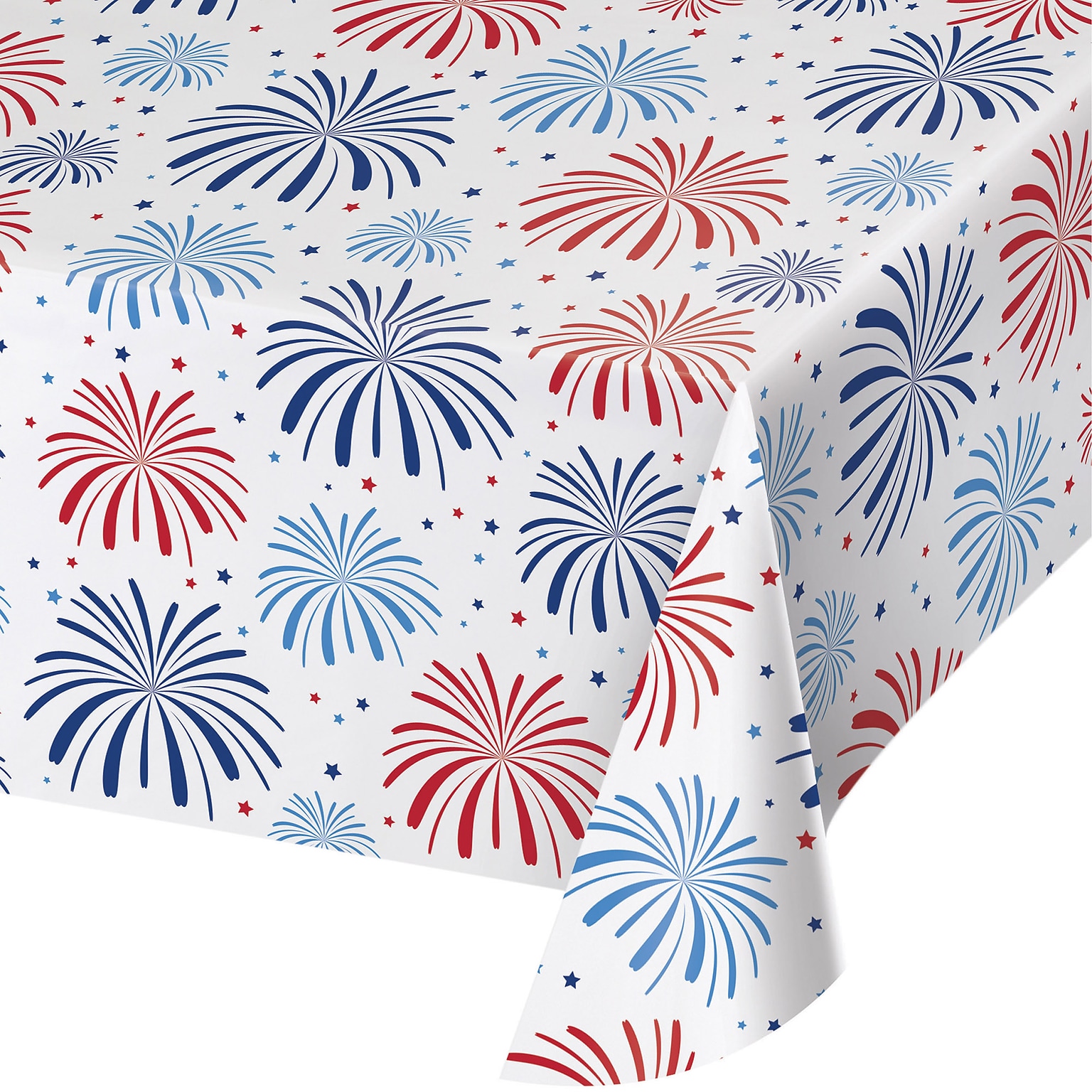 Creative Converting Patriotic Patterns Plastic Tablecloths, 3 Count (DTC327220TC)