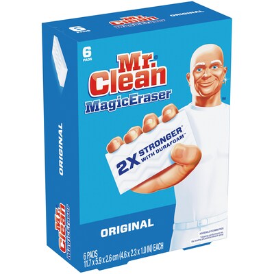 Mr. Clean Magic Eraser Original, Cleaning Pads with Durafoam, 6 Count (79009)