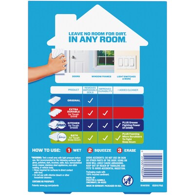 Two Each Mr. Clean Magic Eraser Original, Cleaning Pads with Durafoam, 6 Count (79009)
