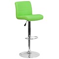 Contemporary Green Vinyl Adjustable Height Barstool with Chrome Base [DS-8101B-GN-GG]