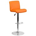 Contemporary Orange Vinyl Adjustable Height Barstool with Chrome Base (DS-8101B-OR-GG)
