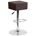 Contemporary Brown Vinyl Adjustable Height Barstool with Chrome Base [CH-82058-4-BRN-GG]