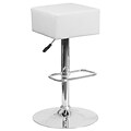 Contemporary White Vinyl Adjustable Height Barstool with Chrome Base (CH-82058-4-WH-GG)