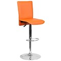 Contemporary Orange Vinyl Adjustable Height Barstool with Chrome Base [CH-TC3-1206-OR-GG]