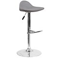 Contemporary Gray Vinyl Adjustable Height Barstool with Chrome Base [DS-8002-GY-GG]