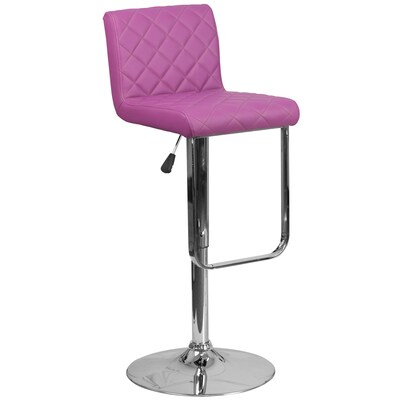 Contemporary Purple Vinyl Adjustable Height Barstool with Chrome Base (DS-8101-PUR-GG)