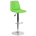 Contemporary Green Vinyl Adjustable Height Barstool with Chrome Base (DS-8220-GN-GG)