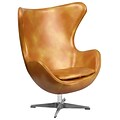 Gold Leather Egg Chair with Tilt-Lock Mechanism [ZB-24-GG]