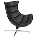 Black Leather Swivel Cocoon Chair [ZB-31-GG]