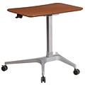 Mobile Sit-Down, Stand-Up Mahogany Computer Desk with 28.25W Top (Adjustable Range 28 - 40.25) [NAN-IP-9-GG]