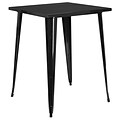 31.5 Square Bar Height Black Metal Indoor-Outdoor Table [CH-51040-40-BK-GG]
