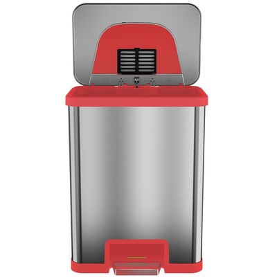 halo TapCan Stainless Steel Rectangular Pedal Sensor Trash Can with AbsorbX Odor Control System, 13