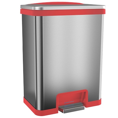 halo TapCan Stainless Steel Rectangular Pedal Sensor Trash Can with AbsorbX Odor Control System, 13